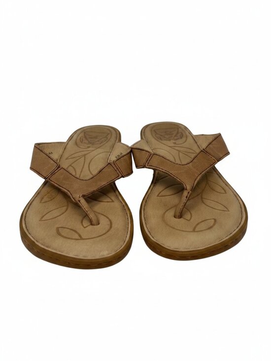 born Shoes - Born sandals 7 womens amelie leather thongs natural brown flip flop shoes